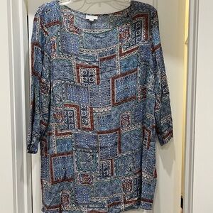 I jill silky sheer top size Large